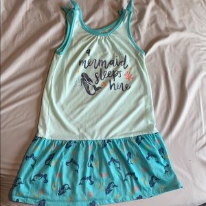 Mermaid pajamas girls nightgown size 7/8